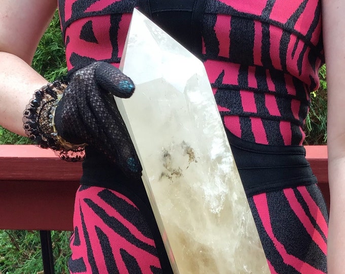 Citrine Crystal Generator ~ Large 19 lb. 4 oz. ~ 18" Tall Tower ~ Sparkling Inclusions ~ Free Shipping