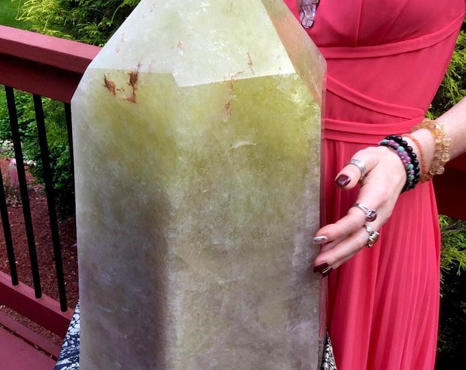 125 Lb. Massive Citrine Crystal Generator ~ HUGE ~ 21" Tall ~ Natural Golden Sunshine Yellow Color Tower ~ Fast & Free Shipping ~