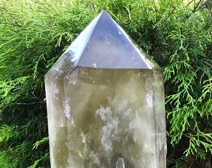 Citrine Crystal Generator ~ Large 17 Lb. ~ 11" Tall Self Standing Tower ~ Sparkling Smokey Golden Rainbow Inclusions ~ Fast & Free Shipping