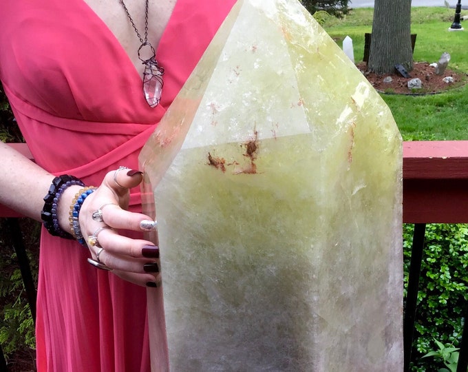 Massive Citrine Crystal Generator ~ HUGE 125 Lb. ~ 21" Tall ~ Natural Golden Sunshine Yellow Color Tower ~ Fast & Free Shipping from USA ~