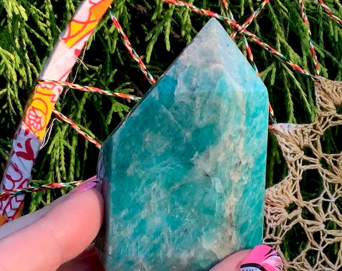 Amazonite Crystal Generator: 3" Polished Mineral Tower