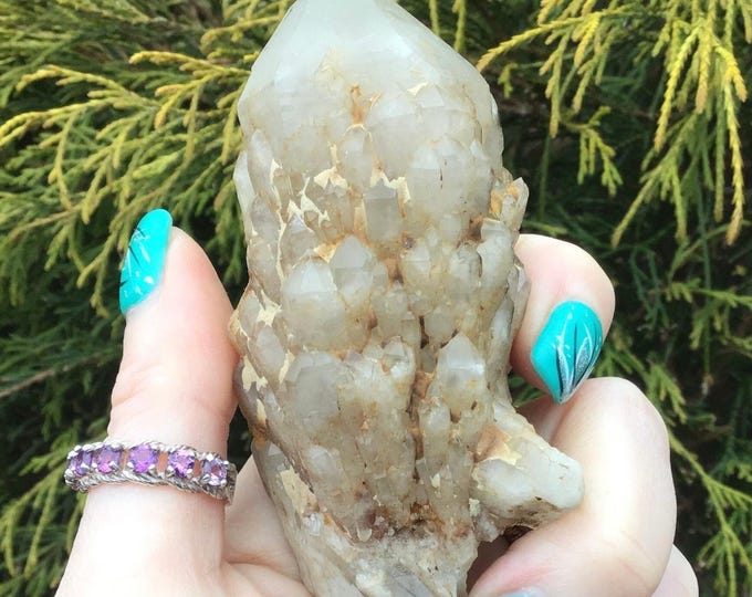 Congo Citrine Elestial Crystal ~ Large 5.6 oz. ~ 4" Long ~ Natural Cluster w/ point ~ Perfect Meditation Size, Gift ~ Fast & Free Shipping