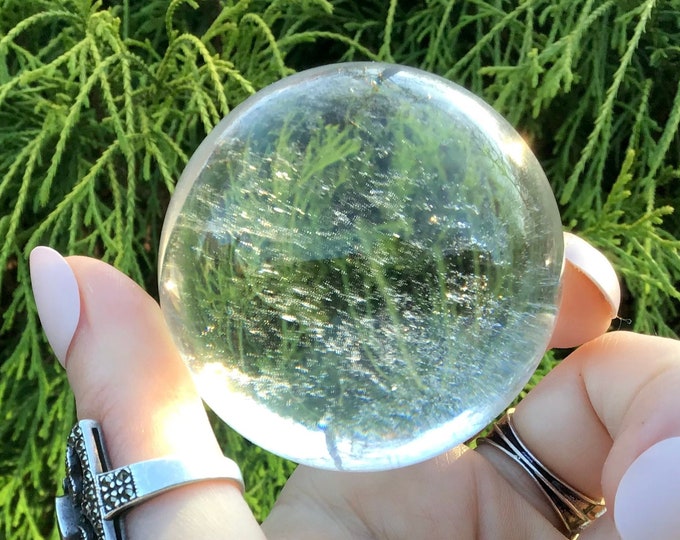 Clear Quartz Crystal Ball ~ 7 oz. ~ 1 1/2" Wide ~ Polished Sphere ~ Reiki, Altar Feng Shui Meditation Room Display ~ Fast & Free Shipping
