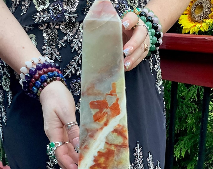 Afghanistan Jade Crystal Generator ~ Large 13 Lb. 14 oz. ~ 18" Tall ~ Metaphysical Home Decor ~ Reiki, Altar Display ~ Fast & Free Shipping