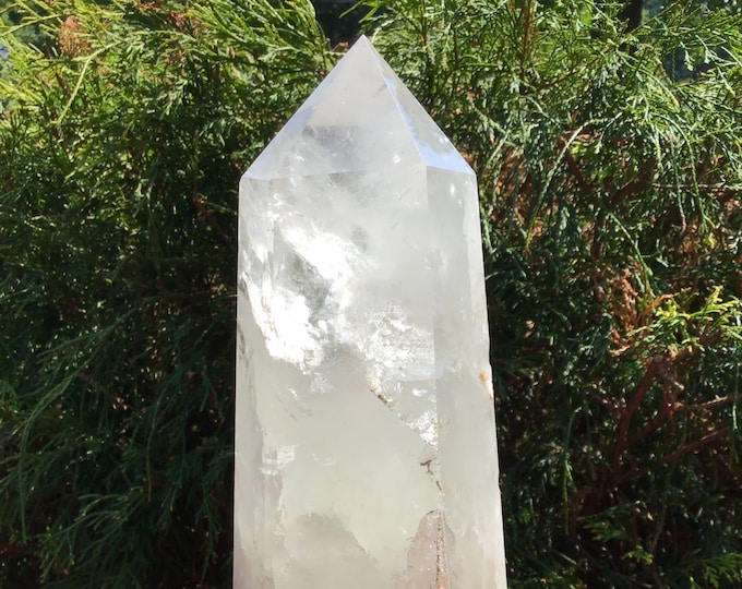 Clear Quartz Crystal Generator ~ Large 5 lb. 4 oz. ~ 9" Tall Tower ~ Sparkling Inclusions ~ White Clouds ~ Fast & Free Shipping from USA ~