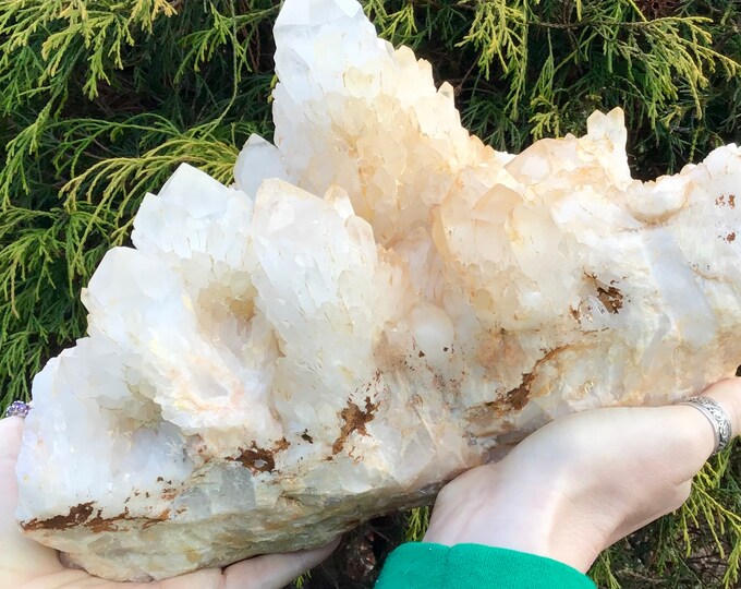 Golden Healer Elestial Quartz Crystal Cluster ~ Large 10 Lb. 14 oz.  ~ 10" Long ~ Big Sparkling Points ~ Fast & Free Shipping from U.S.A. ~