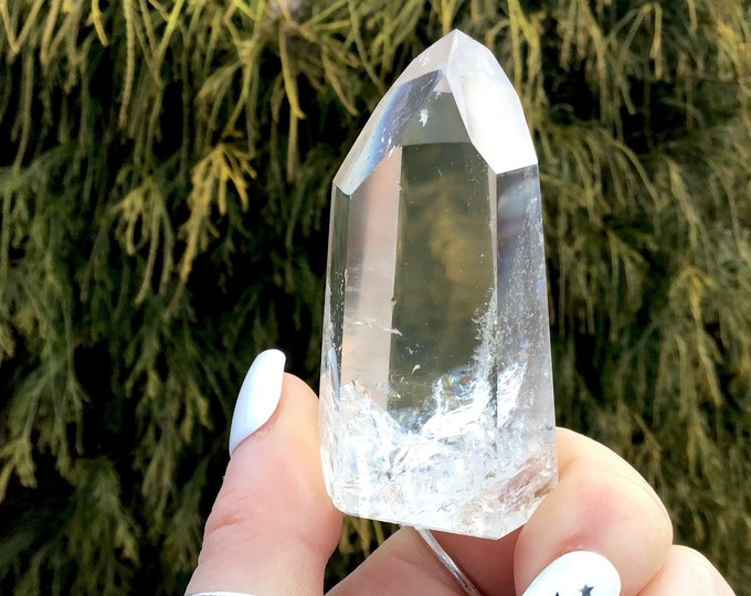 Quartz Crystal 2.6 oz. Generator ~ 2 1/2" Tall ~ Sparkling Ultra Clear Silver Flash Inclusions ~ Incredible Transparency Beautiful Display