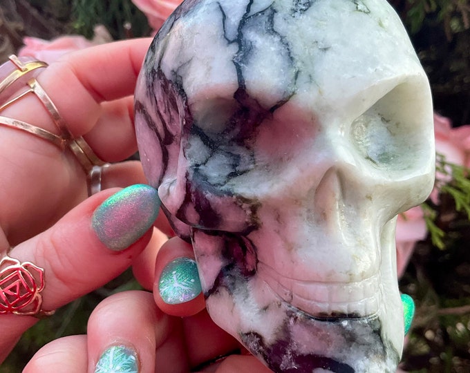 Picasso Jasper Crystal Skull ~ Large 1 Lb. 5 oz. ~ 4" Long ~ One-of-a-Kind Carving ~ High Quality Hand Carved ~ Fast & Free Shipping, USA ~