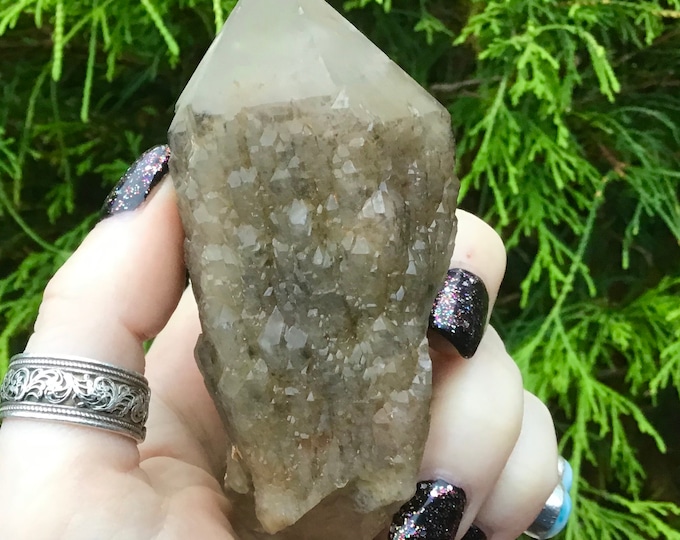 Congo Citrine Elestial Crystal ~ 5.6 oz. ~ 3" Long ~ Perfect Handheld Meditation Size ~ Fast & Free Shipping from U.S.A + Gift Wrapping ~