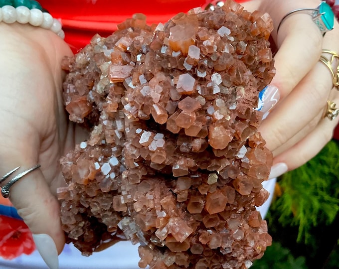 Aragonite Crystal Cluster ~ Large 2 Lb. 12 oz ~ 6" Long ~ Sparkling Mineral Formations ~ Home Decor Display ~ Fast & Free Shipping from USA
