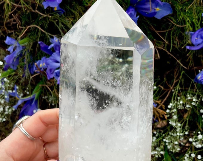High Altitude Himalayan Ultra Clear Quartz Crystal Point ~ Large 2 Lb. 6 oz. ~ 6 1/2" Long ~ Super High Quality ~ Fast & Free Shipping, USA