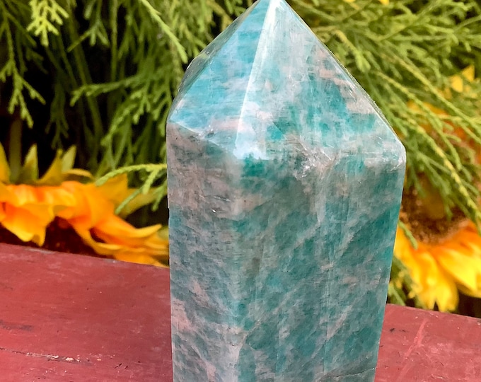 Amazonite Crystal Generator ~ 6.2 oz. ~ 3" Tall ~ Natural Polished Point ~ Beautiful Mineral Specimen ~ Free & Fast Shipping ~ TARIFF FREE!