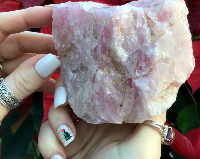 Rose Quartz Crystal Cluster ~ Large 1 lb. 4 oz. ~ 3" Long ~ Baby Pink Natural Meditation Stone ~ Crystal Goddess Collection ~ Fast Shipping
