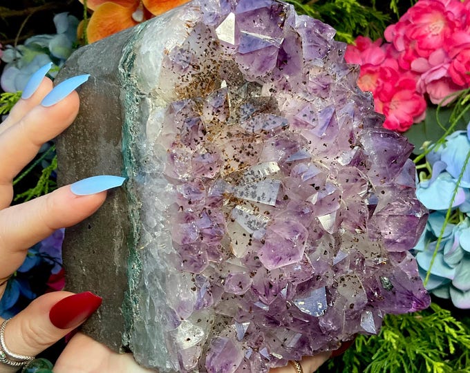 Amethyst Cacoxenite Crystal Cluster ~ 6 lb. 8 oz. ~ 6" Long ~ Rare Collector's Mineral Specimen Purple Points ~ Fast & Free Shipping, U.S.A.