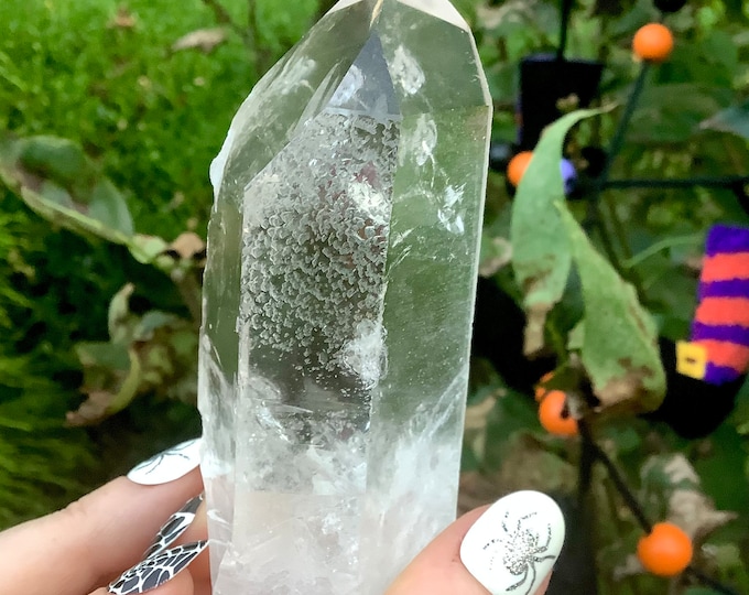 Himalayan Healing Clear Quartz Crystal Point ~ 7 oz. ~ 4 1/2" Long ~ Ancient Striations ~ Sparkling Starbrary Inclusions ~ Free Shipping USA
