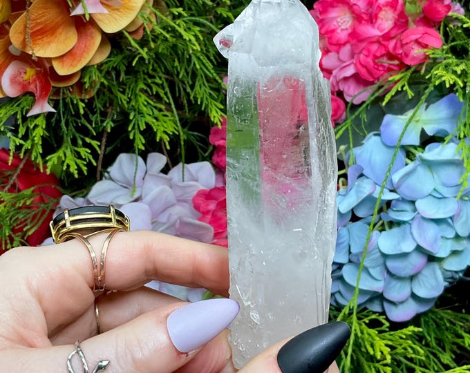 Himalayan Healing Clear Quartz Crystal Point ~ 9 oz. ~ 5" Long ~ Ancient Striations ~ Sparkling Inclusions ~ Fast & Free Shipping, U.S.A. ~
