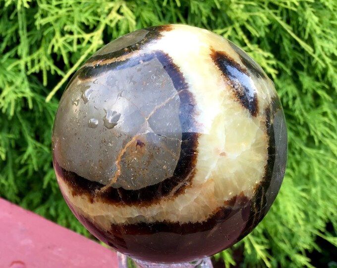 Septarian Dragon Stone Crystal  Ball ~ 1 Lb. 7 oz. ~ 2 1/2" Wide Sphere ~ Beautiful Display ~ Reiki, Altar, Feng Shui ~ Free Fast Shipping