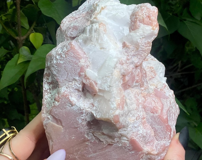 Pink Opal Crystal Generator/Cluster ~ Large 4 lb. ~ 5 1/2" Tall ~ Sparkling Pink & White Colors, Meditation Stone ~ Fast Free Shipping USA