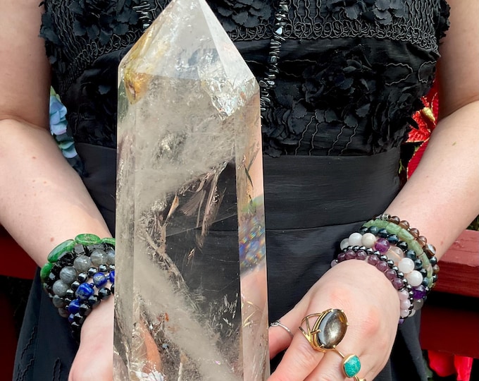 Ultra Clear Quartz Crystal Generator ~ Large 5 lb. 11 oz. ~ 11" Tall ~ Incredible Museum Quality Display Stunning Inclusions ~ Free Shipping
