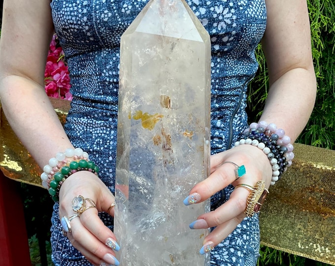Ultra Clear Quartz Crystal Generator ~ Large 9 lb. 7 oz. ~ 15" Tall ~ Breathtaking Clarity ~ Highest Quality ~ Fast & Free Shipping, U.S.A.