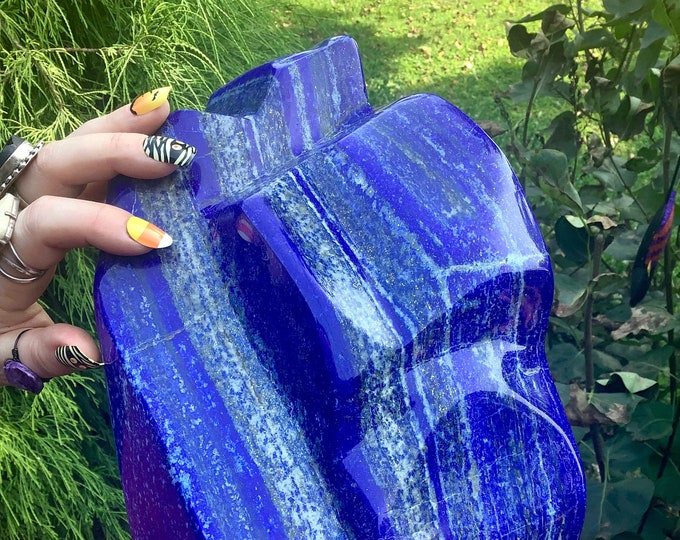 Lapis Lazuli Freeform Crystal ~ Large 19 Lb. ~ 12" Long ~ Sparkling Deep Blue Colors ~ Polished to Perfection ~ Fast & Free Shipping, U.S.A