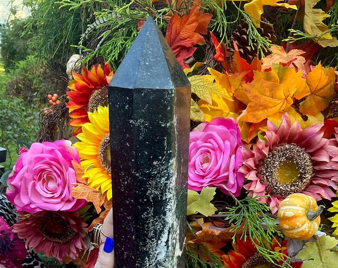 Black & Green Tourmaline Crystal Generator ~ Large 12 Lb. 10 oz. ~ 17" Tall Tower ~ Museum Quality ~ Fast Free Shipping