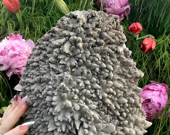 Cave Calcite Crystal Cluster ~ Large 9 Lb. 4 oz. ~ 9" Tall ~ Natural Display Mineral on Matrix ~ Sparkling Points ~ Fast & Free Shipping USA