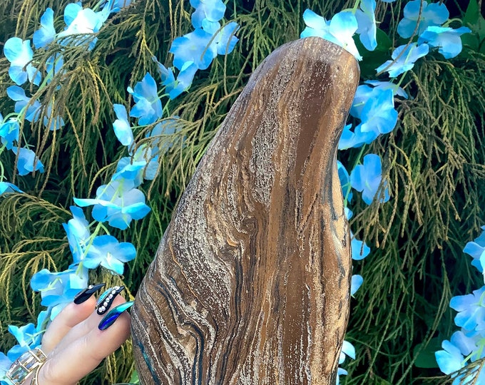 Tigers Eye Freeform Crystal ~ 2 Lb. 15 oz. ~ 8" Long ~ Sparkling Polished Golden-Red-Brown Black Colors ~ Reiki Stone ~ Altar, Display,