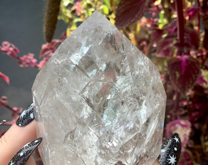 Clear Quartz Crystal Generator ~ 7.9 oz ~ 3" Tall ~ Gem Cut Polished Point ~ Colorful Sparkling Rainbow Colors ~ Fast & Free Shipping