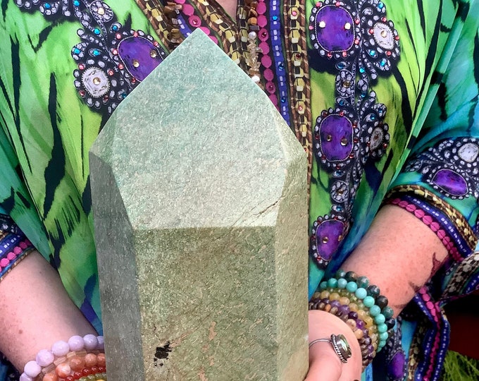 Amazonite Crystal Generator ~ Large 11 Lb. ~ 12" Tall ~ Natural Polished Point ~ Beautiful Mineral Specimen ~ Fast & Free Shipping from USA