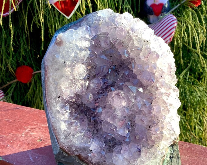 Amethyst Crystal Cluster ~ Large 3 lb. 2 oz. ~ 5" Tall ~ Beautiful Purple Color, Home Decor ~ Fast & Free Shipping, USA + Global Shipping ~