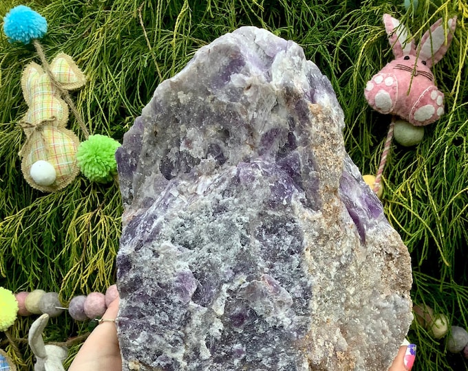 Amethyst Freeform Crystal ~ Large 15 lb. 10 oz. ~ 10" Long ~ Purple & White Swirling Colors ~ Unpolished Natural Shape ~