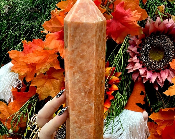 Orange Apatite Crystal Generator ~ 2 lb. 8 oz. ~ 10" Tall ~ Sacral Chakra Altar Display ~ Metaphysical Home Decor ~ Fast & Free Shipping ~