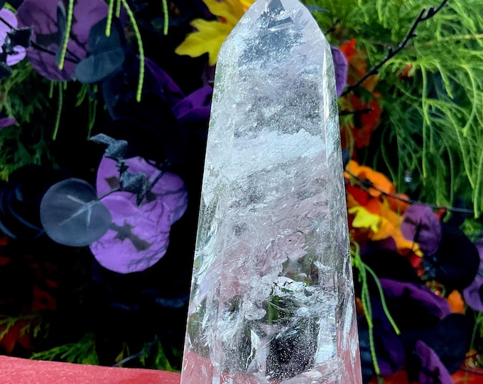Ultra Clear Quartz Crystal Generator ~ 13 oz. ~ 5" Tall ~ Stunning Museum Quality Brazilian Crystal ~ Metaphysical Home Decor, Reiki, Altars