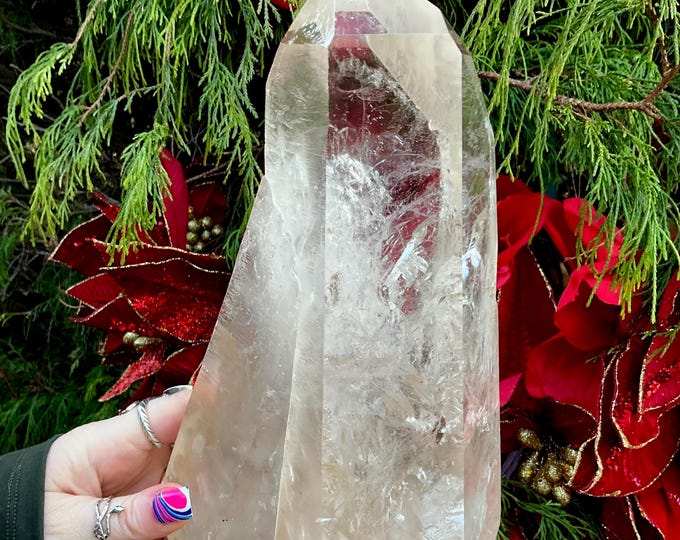 Clear Quartz Crystal Cluster ~ Large 6 Lb. 4 oz. ~ 10" Tall ~ Sparkling Long Transparent Points ~ Reiki Altar Display ~ Fast & Free Shipping