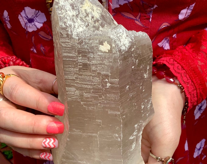 Nirvana Quartz Crystal Cluster ~ 4 lb. 11 oz. ~ 8" Long ~ Himalayan, Glacial, Ice ~ Sparkling Inclusions, Ancient Striations ~ Free Shipping