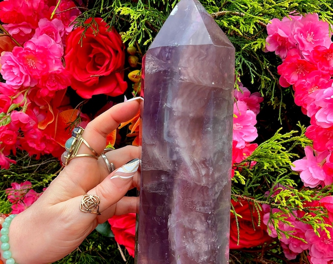 Purple Fluorite Crystal Generator ~ Large 5 Lb. 14 oz. ~ 11 1/2" Tall ~ Stunning Natural Home Decor ~ Fast & Free Shipping, USA + Global ~