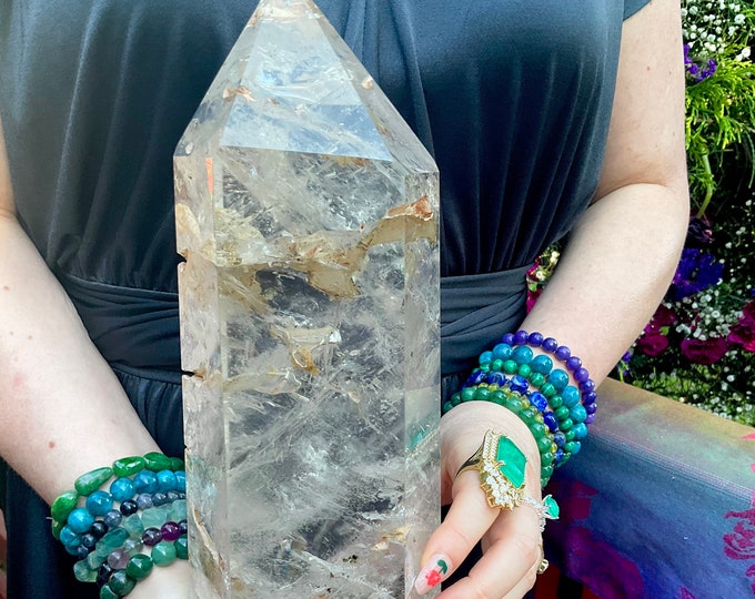 Ultra Clear Quartz Crystal Generator ~ Large 17 lb. ~ 14" Tall ~ Breathtaking Clarity ~ Highest Quality ~ Fast & Free Shipping, U.S.A. ~