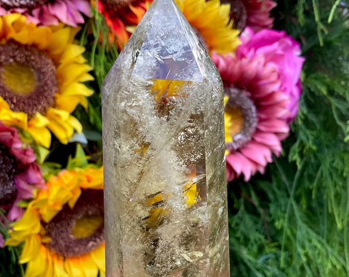 Citrine Crystal Generator ~ Large 10.4 oz. ~ 5" Tall Tower ~ Natural Golden Yellow Colors ~ Fast & Free Shipping from U.S.A ~ Tariff Free