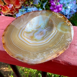 Carnelian Agate Crystal Bowl ~ Large 15 oz. ~ 5&quot; Wide ~ Natural Polished Mineral Gemstone Jewelry Dish ~ Altar Display ~ Fast Free Shipping