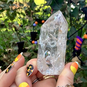 Clear Quartz Crystal Generator ~ 3.7 oz. ~ 3&quot; Tall ~ Gem Cut &quot;Fire and Ice&quot; Point ~ Ultra Sparkling Rainbows ~ Fast & Free Shipping, U.S.A.