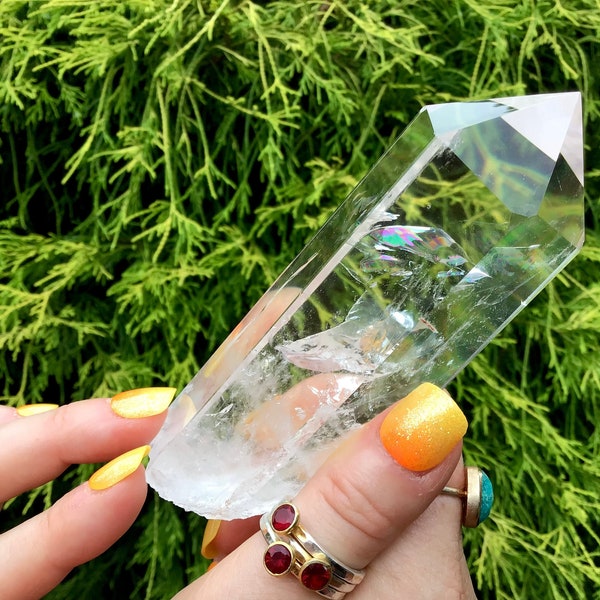 High Altitude Himalayan Clear Quartz Crystal Point Large 8.8 oz. Wand ~ 4 1/2" Long ~ Museum Quality ~ Big Water Clear Sparkling Inclusions