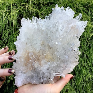 Ultra Clear Columbian Quartz Crystal Cluster ~ Large 3 Lb. 10 oz. ~ 9&quot; Long ~ High Luster, Dazzling Points  Fast & Free Shipping + Gift Wrap
