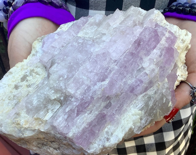 Kunzite Crystal Cluster ~ Large 5 Lb. 6 oz. ~ 6" Tall ~ Natural Albite Matrix ~ Stunning Natural Purple Colors ~ Huge Natural Specimen ~