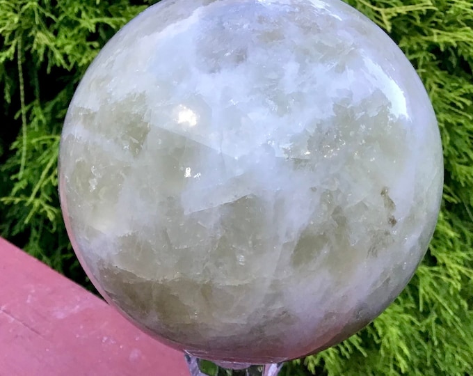 Citrine Crystal Ball ~ Large 6 lb ~ 5" Wide ~ Sparkling Golden Inclusions ~ Deep Golden Banded Polished Quartz Sphere ~ Fast & Free Shipping