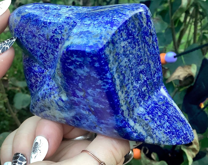 Lapis Lazuli Freeform Crystal ~ Large 14 oz. ~ 5" Long ~ High Quality Sparkling Indigo Color ~ Fast & Free Shipping, USA + Global Shipping ~