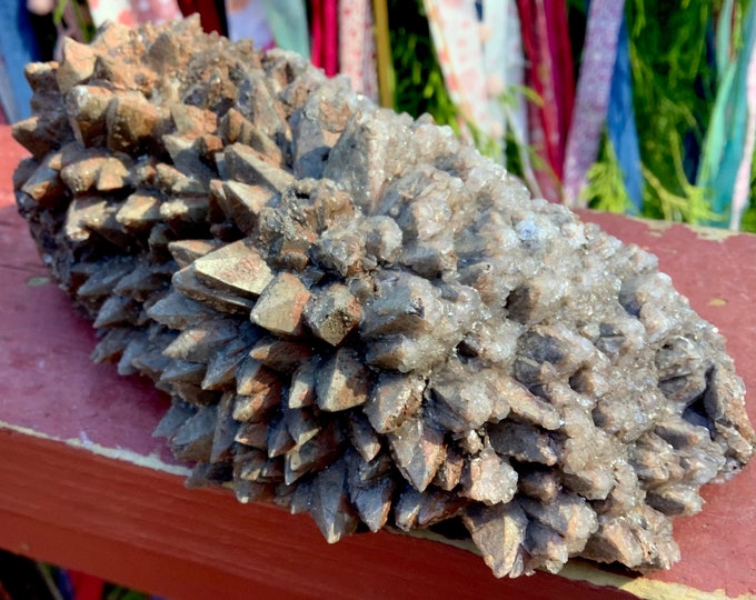 Cave Calcite Crystal Cluster ~ Large 1 Lb. 5 oz. ~ 6" Long ~ Natural Display Mineral on Matrix ~ Sparkling Points ~ Fast & Free Shipping USA