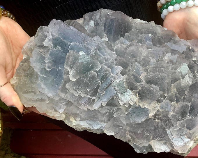 Blue Fluorite Crystal Cluster ~ Large 12 lb.10 oz. ~ 11" Long ~ Sparkling Translucent Specimen ~ Amazing Periwinkle Blue ~ Fast Shipping