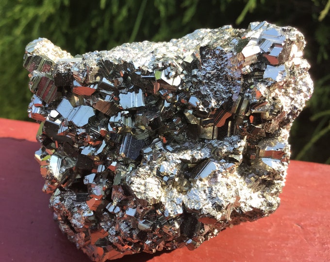 Pyrite Crystal Cluster ~ Large 11 oz. ~ 2 1/2" Long ~ Super Sparkly Golden Specimen ~ Meditation Stone, Feng Shui ~ Fast & Free Shipping USA