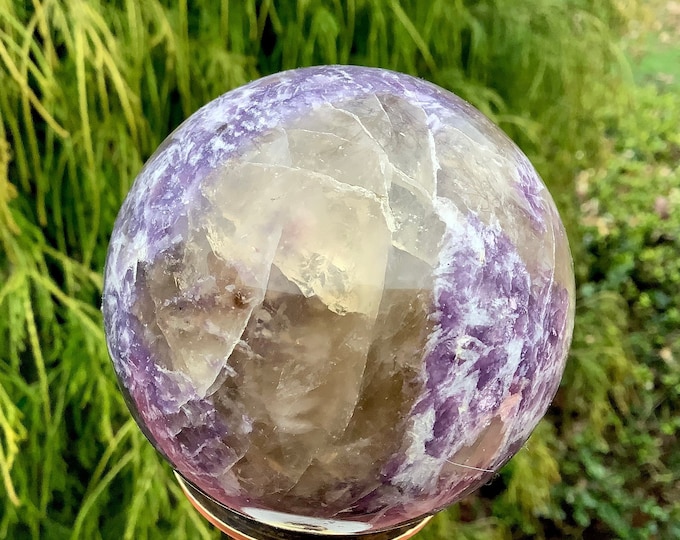 Lepidolite Crystal Ball ~ 15 oz. ~ 2" Wide Sphere ~ Sparkling Lilac Colors ~ Beautiful Altar, Feng Shui Display ~ Free & Fast Shipping